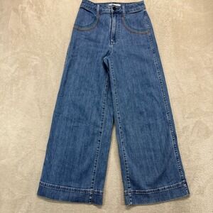 Madewell Jeans Women's 23 Emmett Wide-Leg Crop Jeans: Rainbow Stitched Edition